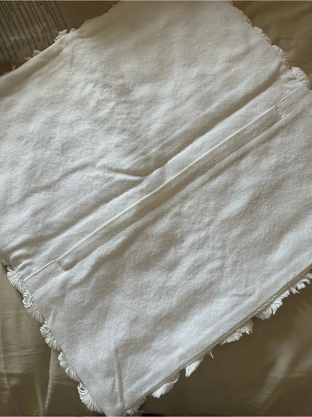 🌸 NEW H&M White Textured Tufted Pillow Cover 20” x 20” | Boho Neutral Decor